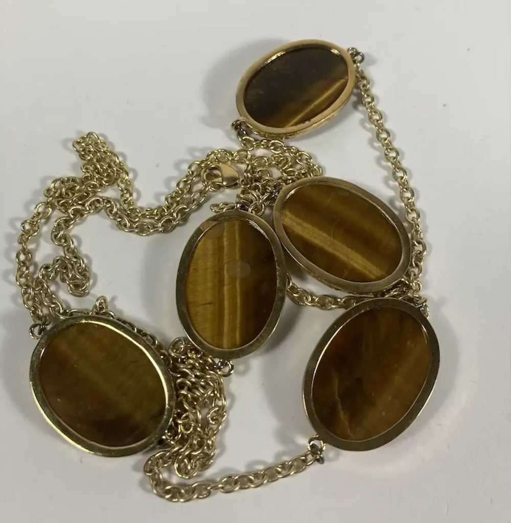 Tiger's Eye Ovals on Gold Tone Chain - image 10
