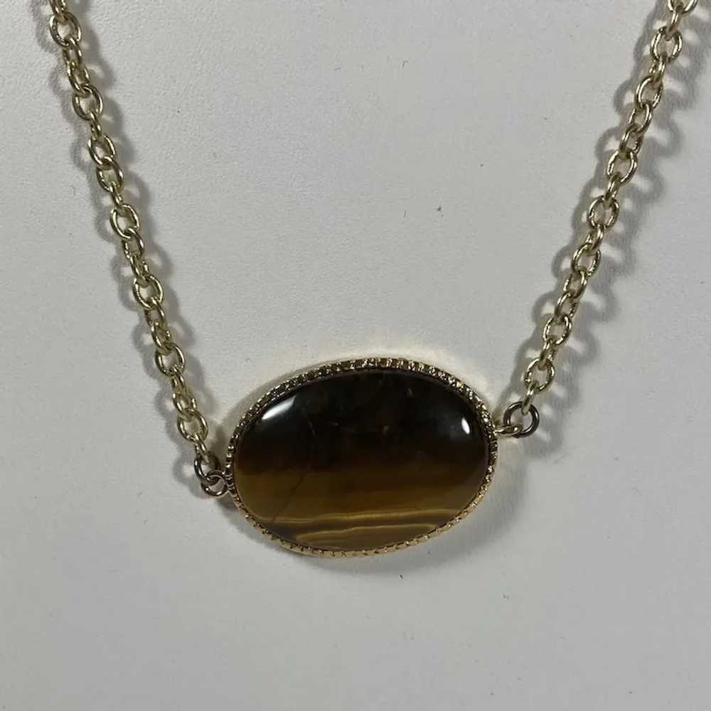 Tiger's Eye Ovals on Gold Tone Chain - image 4