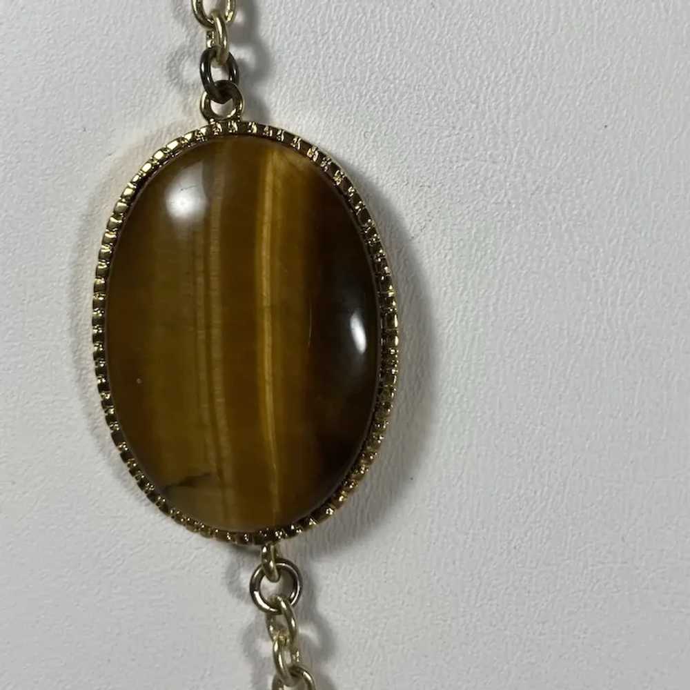 Tiger's Eye Ovals on Gold Tone Chain - image 6