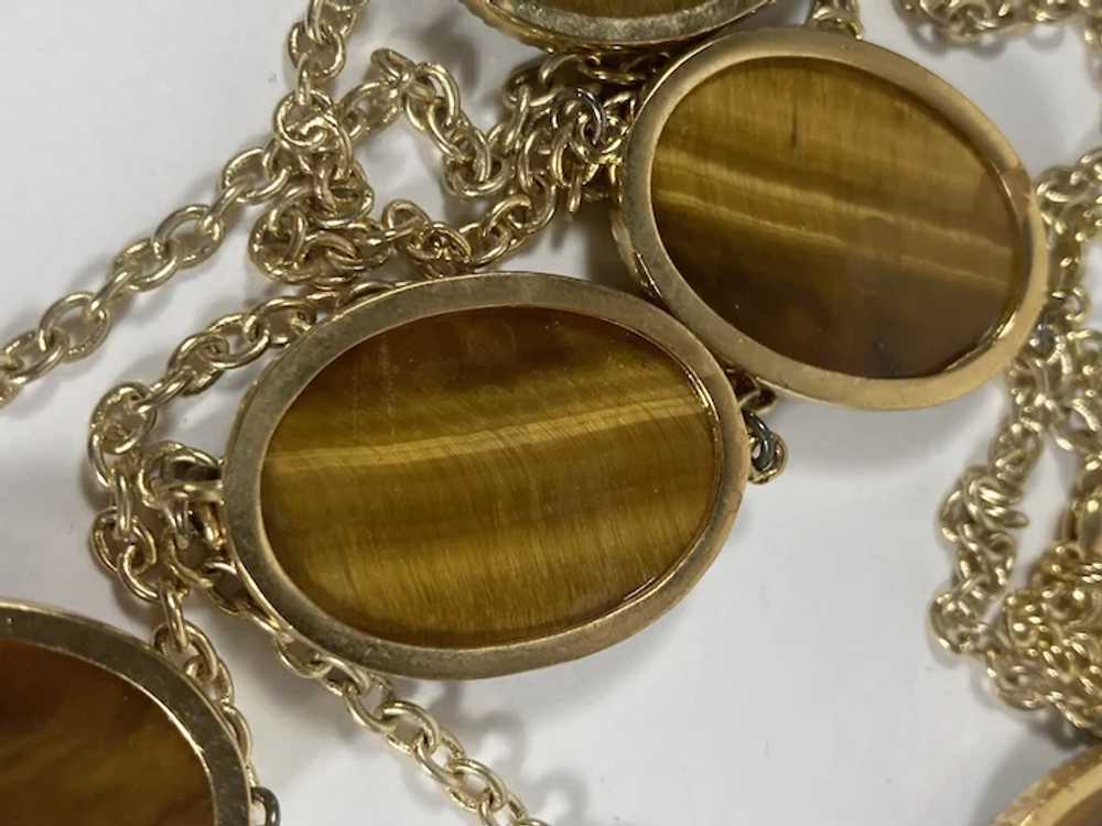 Tiger's Eye Ovals on Gold Tone Chain - image 8