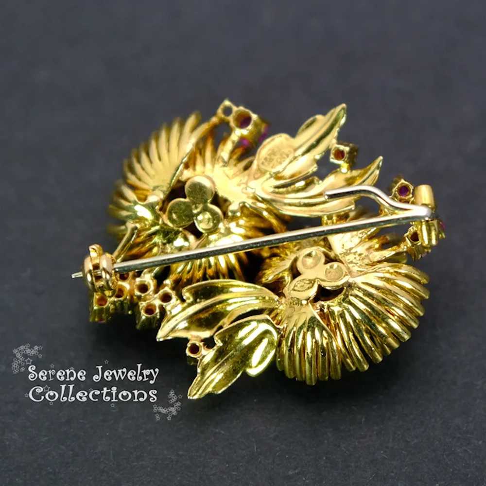 En Tremblant Ruby Diamond 18k Yellow Gold Flower … - image 10