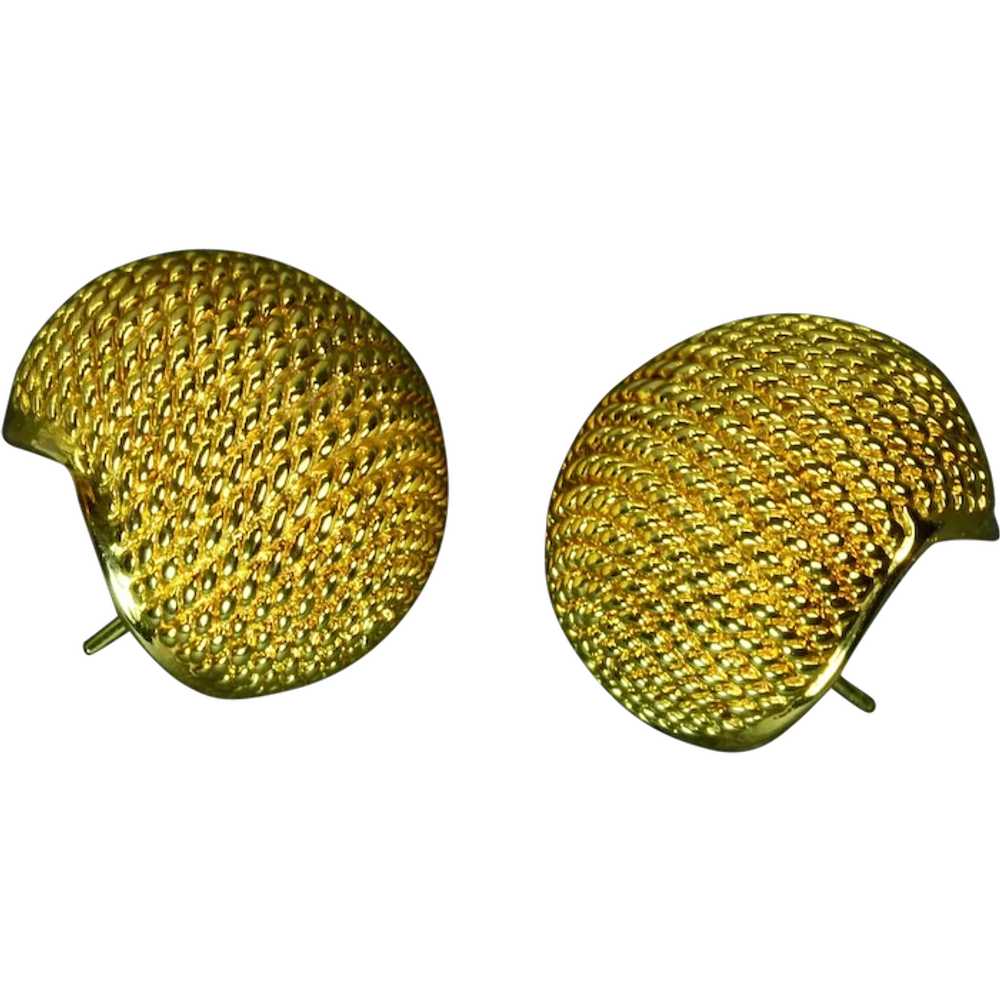 CHIMENTO Italian Round Basket Weave 18k Yellow Go… - image 1