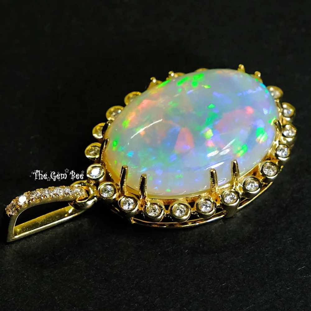 18k Solid Yellow Gold 26.81CT Oval Solid Opal 0.7… - image 10