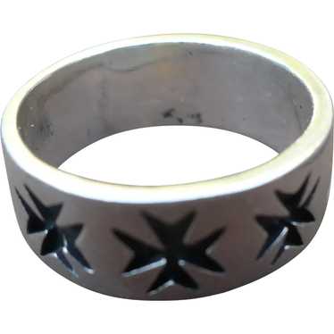 Sterling Iron Cross Band Ring