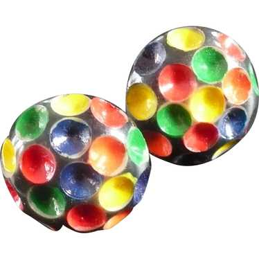 Bakelite Painted Dot earrings - image 1