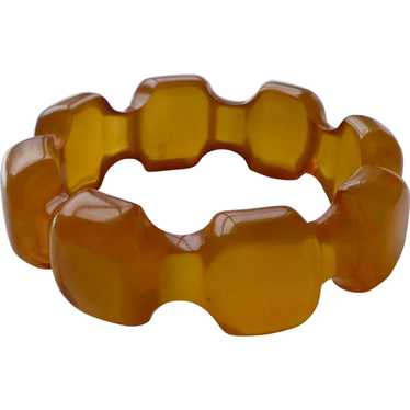 Carved Butterscotch Bakelite Bracelet