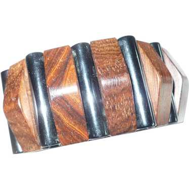 Bakelite Wood Stretch  Bracelet - image 1