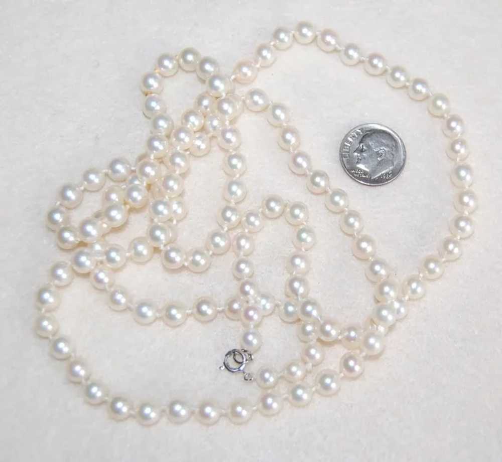 Long White PEARL NECKLACE - Fine, Lustrous, 34 1/… - image 4