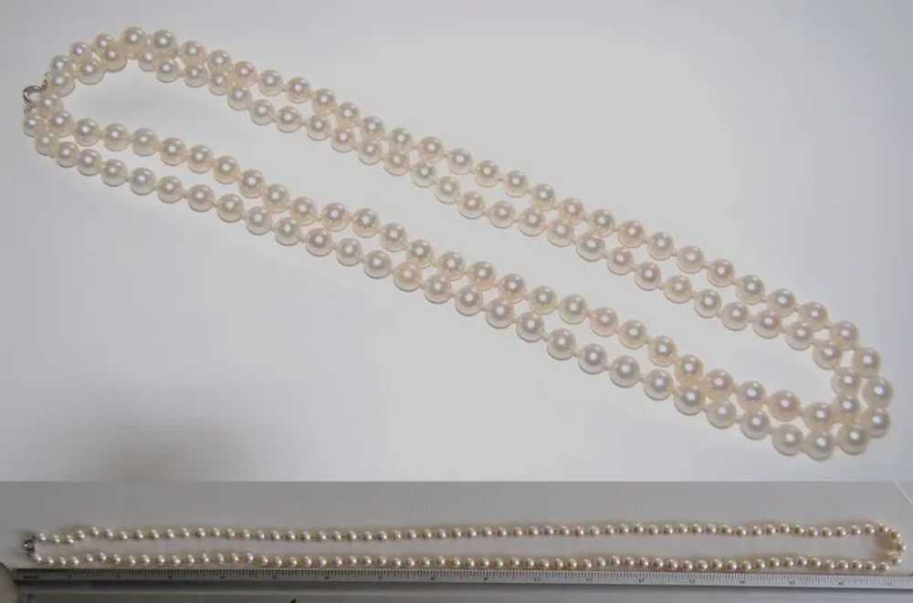 Long White PEARL NECKLACE - Fine, Lustrous, 34 1/… - image 9