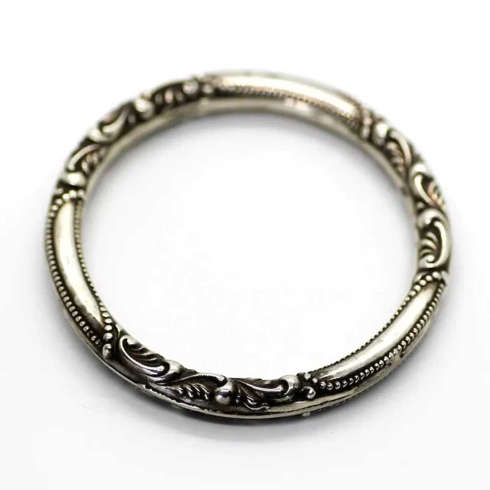 Victorian Sterling Handcrafted Repousse Bangle Br… - image 2