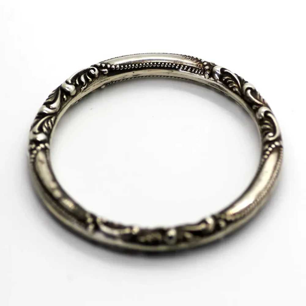 Victorian Sterling Handcrafted Repousse Bangle Br… - image 3