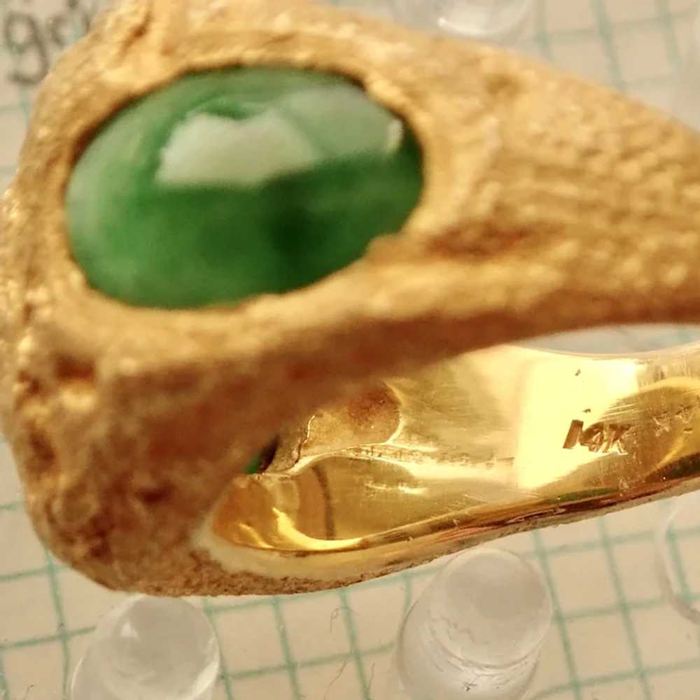 JADEITE ALIEN 2 Stone Gold Ring, Certified Natura… - image 8