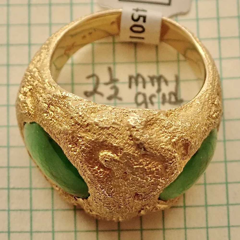 JADEITE ALIEN 2 Stone Gold Ring, Certified Natura… - image 9