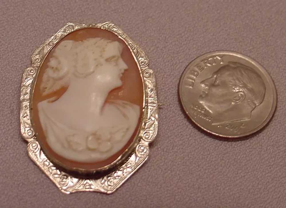 Antique Victorian 14k Cameo Brooch - image 2