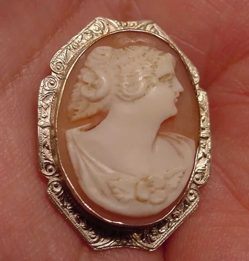 Antique Victorian 14k Cameo Brooch - image 4