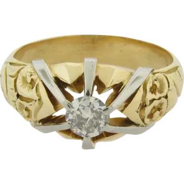 Gorgeous Vintage Diamond Ring 18K Yellow Gold - image 1