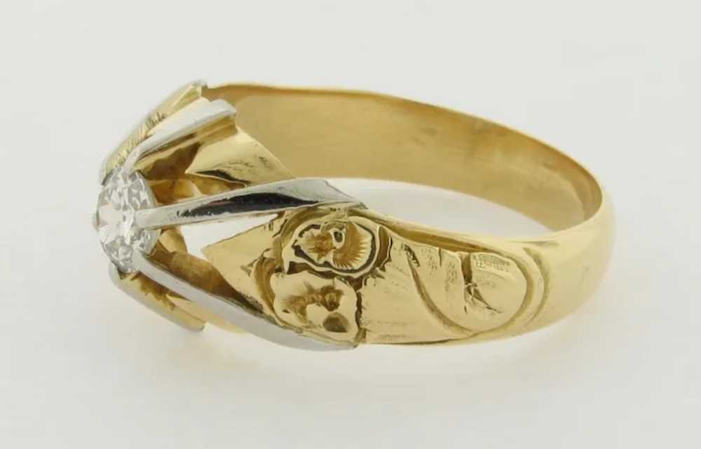 Gorgeous Vintage Diamond Ring 18K Yellow Gold - image 2
