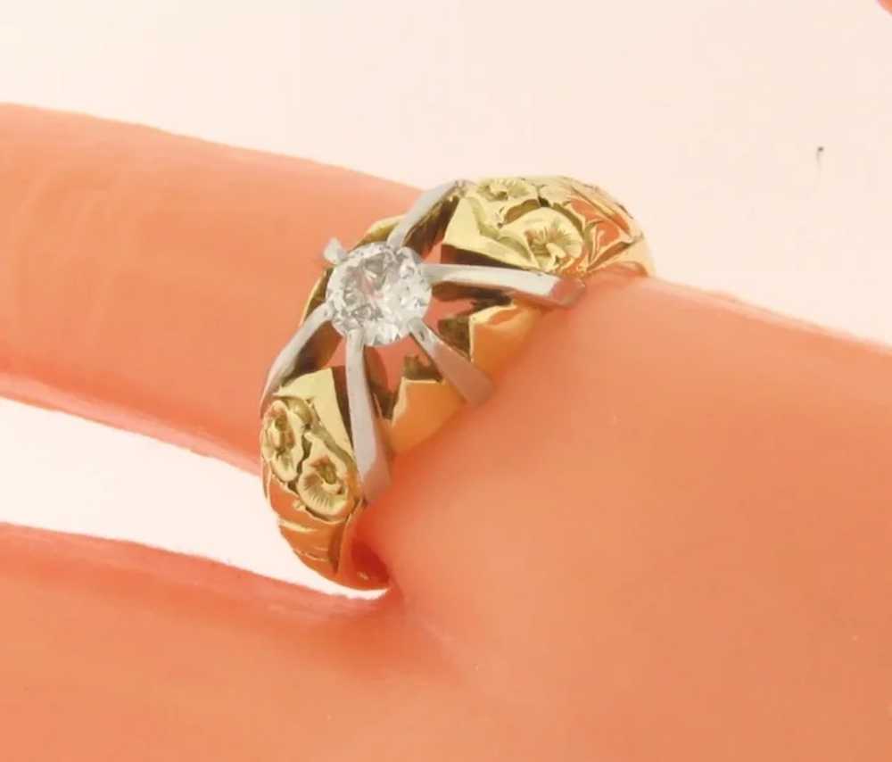 Gorgeous Vintage Diamond Ring 18K Yellow Gold - image 4