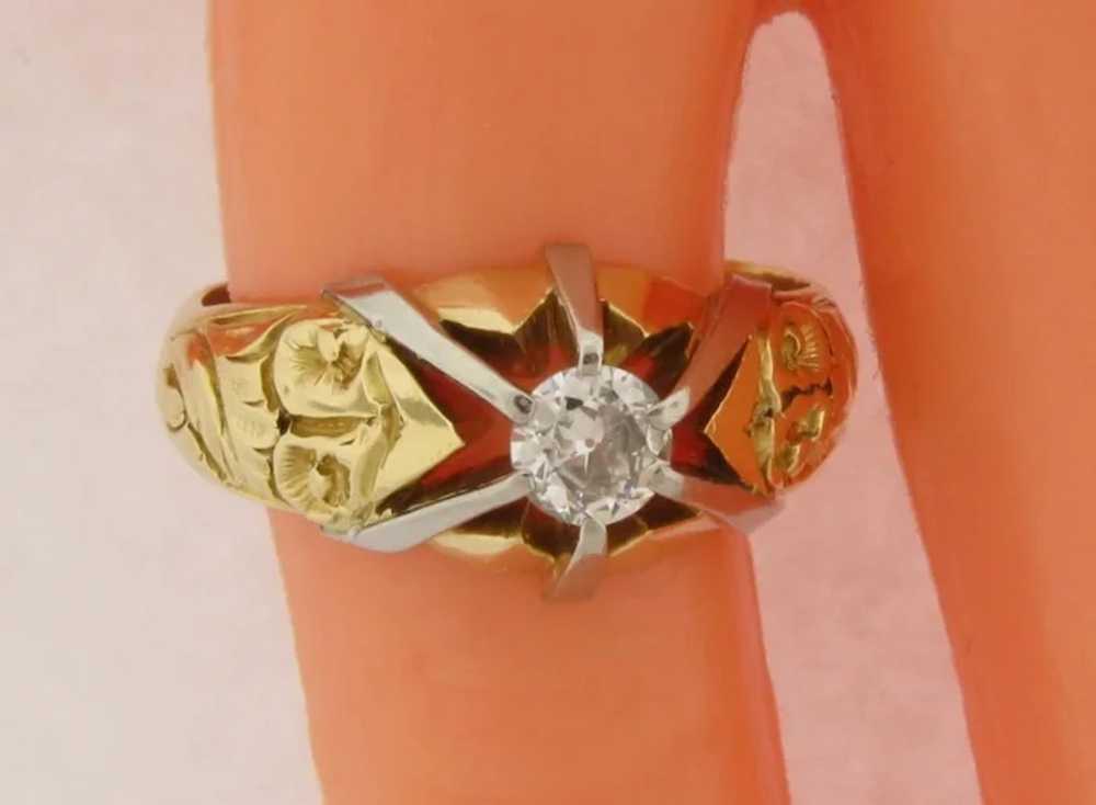 Gorgeous Vintage Diamond Ring 18K Yellow Gold - image 5
