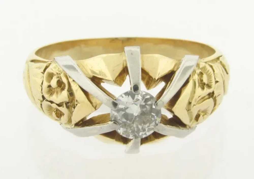 Gorgeous Vintage Diamond Ring 18K Yellow Gold - image 6