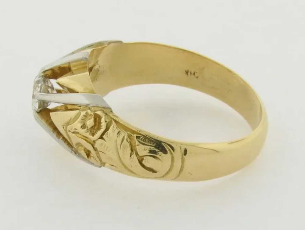 Gorgeous Vintage Diamond Ring 18K Yellow Gold - image 7