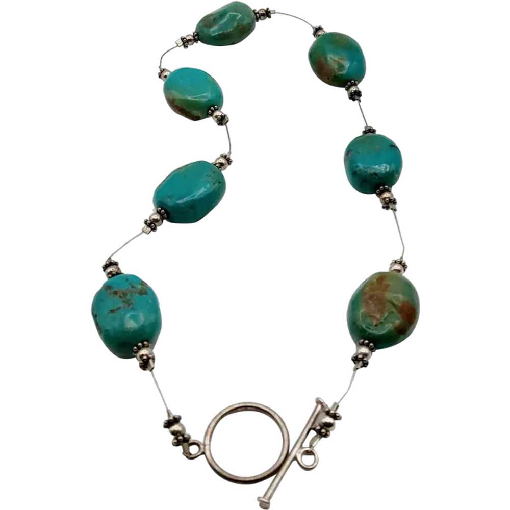 Turquoise Vintage Chunky Choker Necklace - image 3