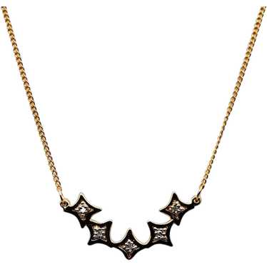 14K Diamond Five  Star Pendant Necklace - image 1