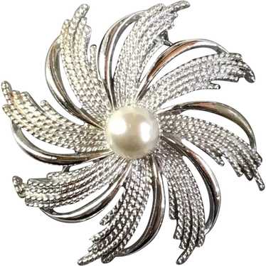 Sarah Coventry Brooch Silver Tone Spiral - image 1