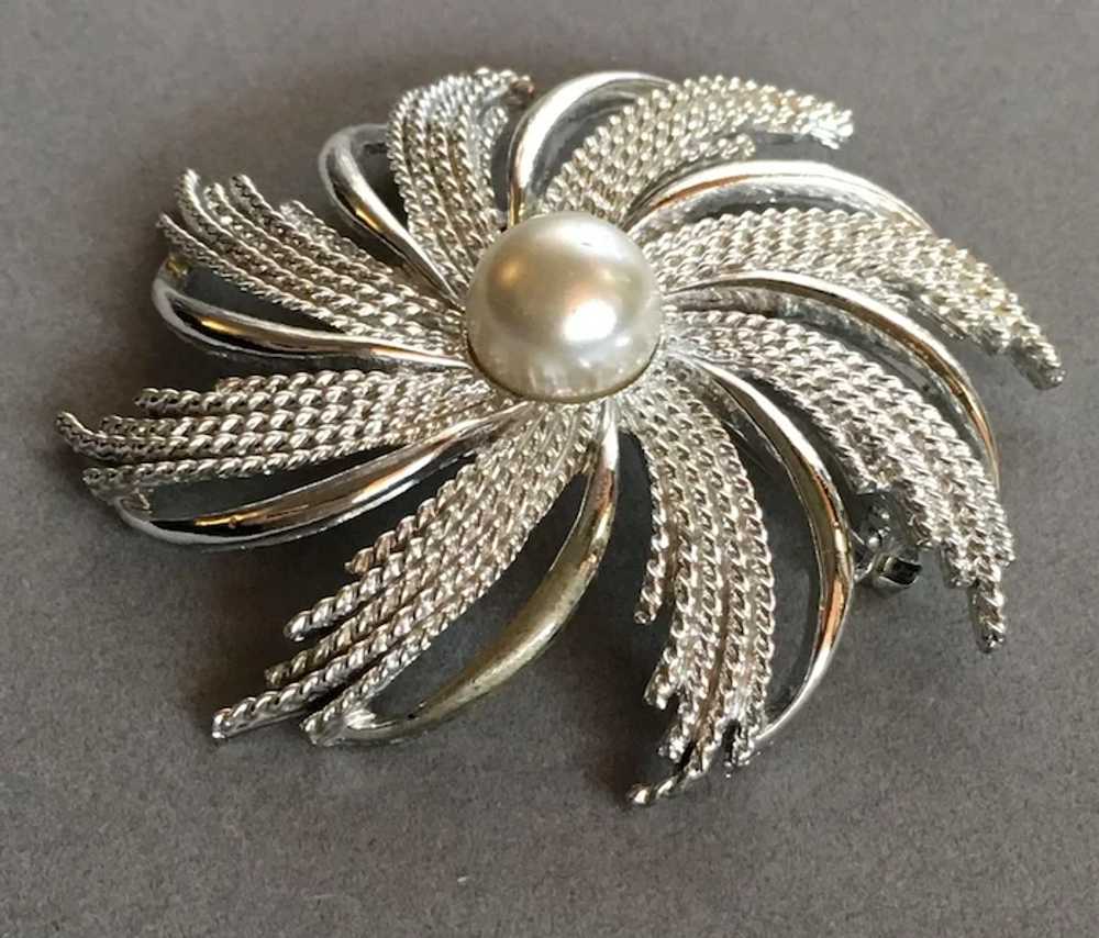 Sarah Coventry Brooch Silver Tone Spiral - image 2