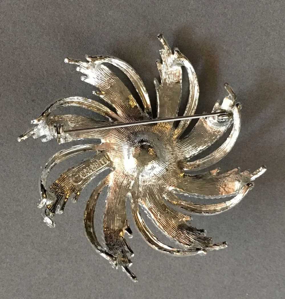 Sarah Coventry Brooch Silver Tone Spiral - image 3