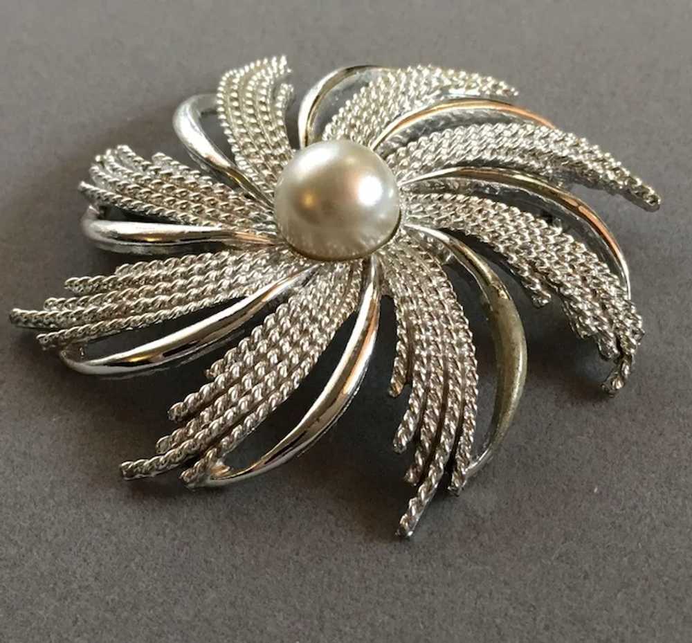 Sarah Coventry Brooch Silver Tone Spiral - image 5