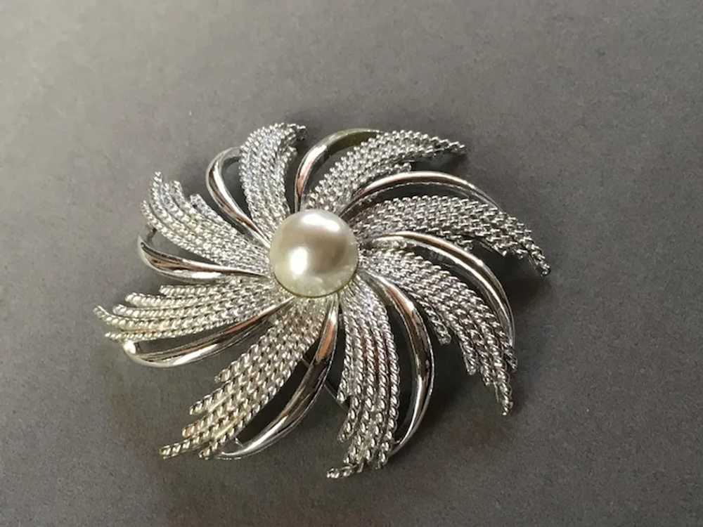 Sarah Coventry Brooch Silver Tone Spiral - image 6