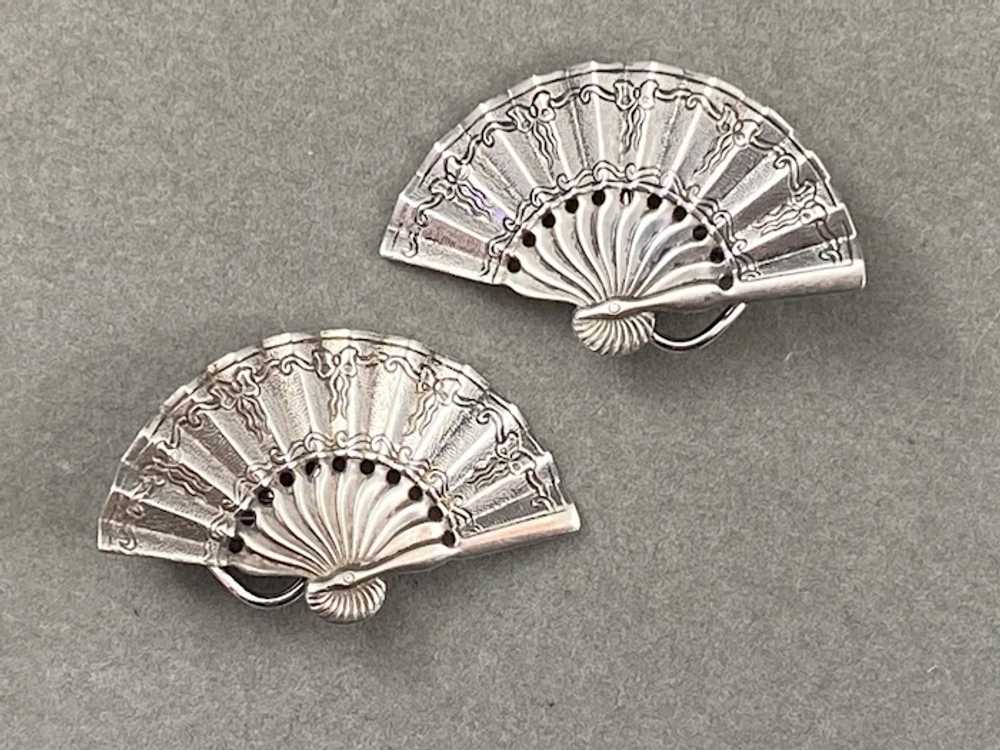 Napier Sterling Silver Fan Clips from late 1950’s. - image 2