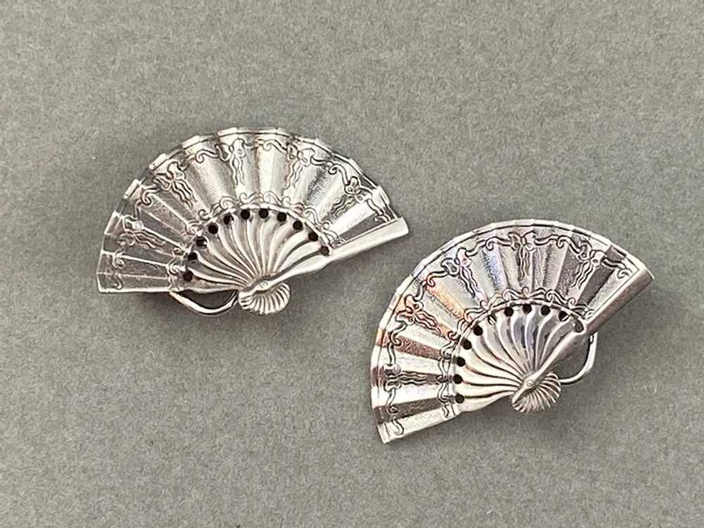 Napier Sterling Silver Fan Clips from late 1950’s. - image 4