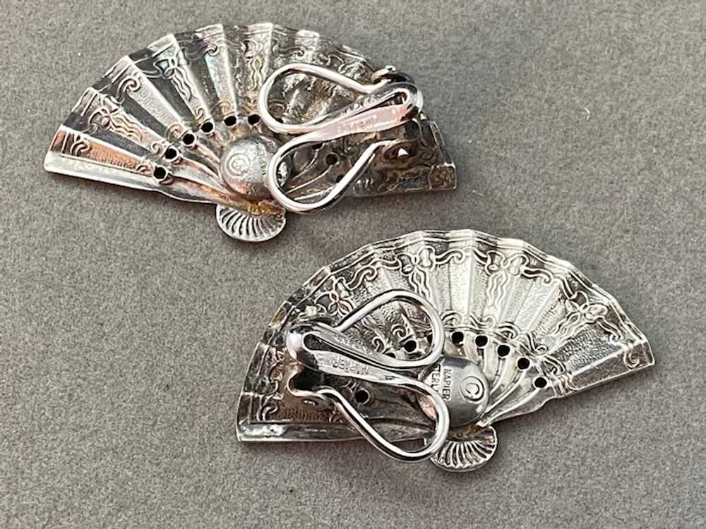 Napier Sterling Silver Fan Clips from late 1950’s. - image 6