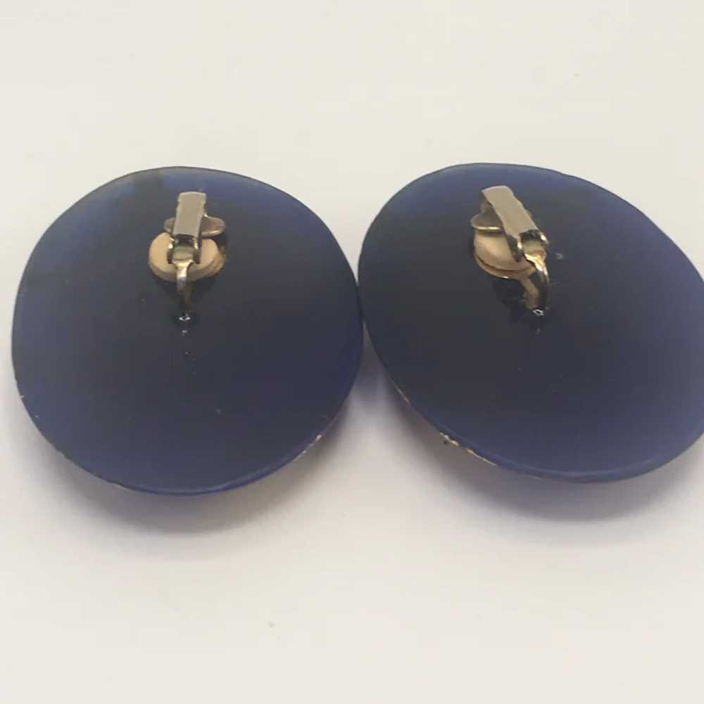 1980s Purple and Gold Foil Clip Earrings - image 3