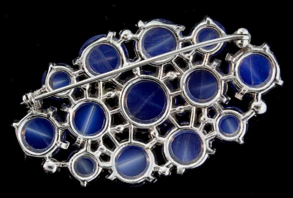 1930s High-Dome Sapphire Blue Moonglow Rhinestone… - image 8