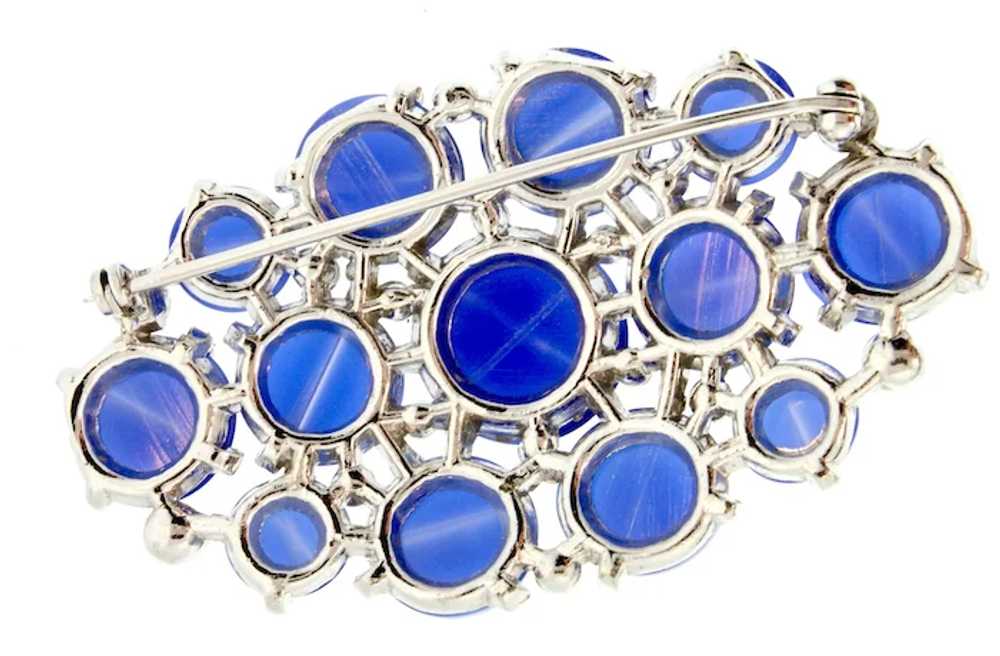 1930s High-Dome Sapphire Blue Moonglow Rhinestone… - image 9