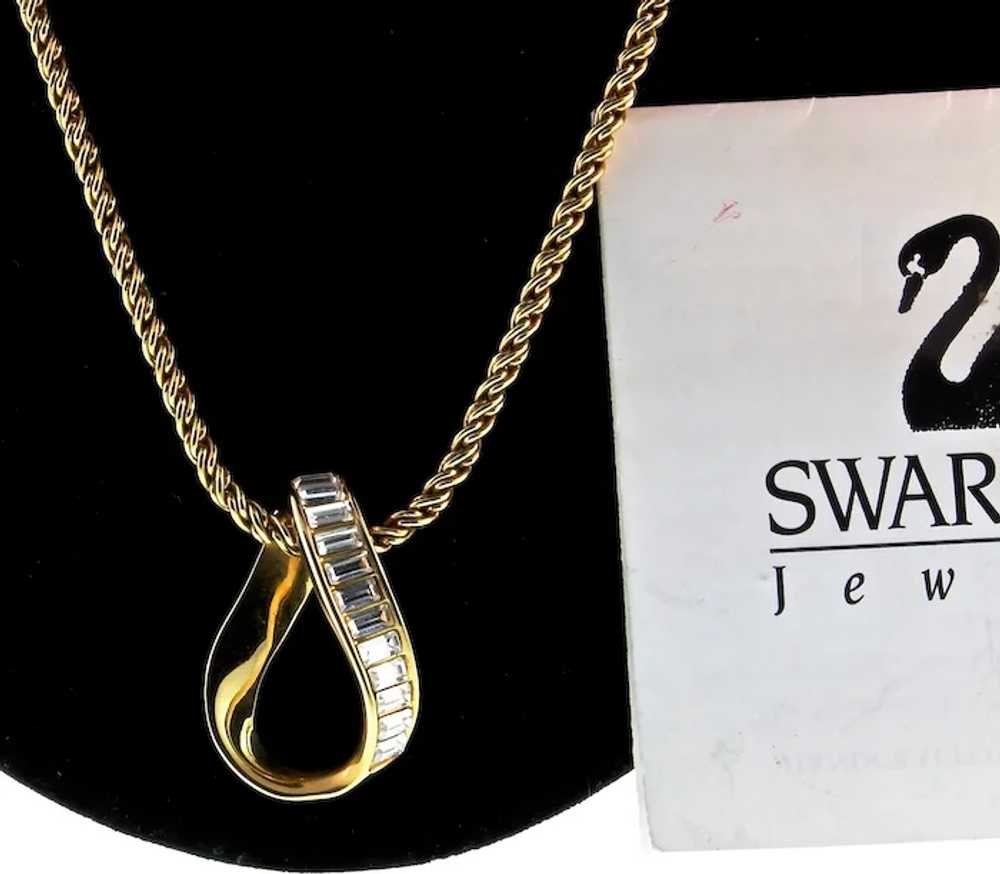 Swan SWAROVSKI Crystal Rhinestone Gold Plated Pen… - image 5