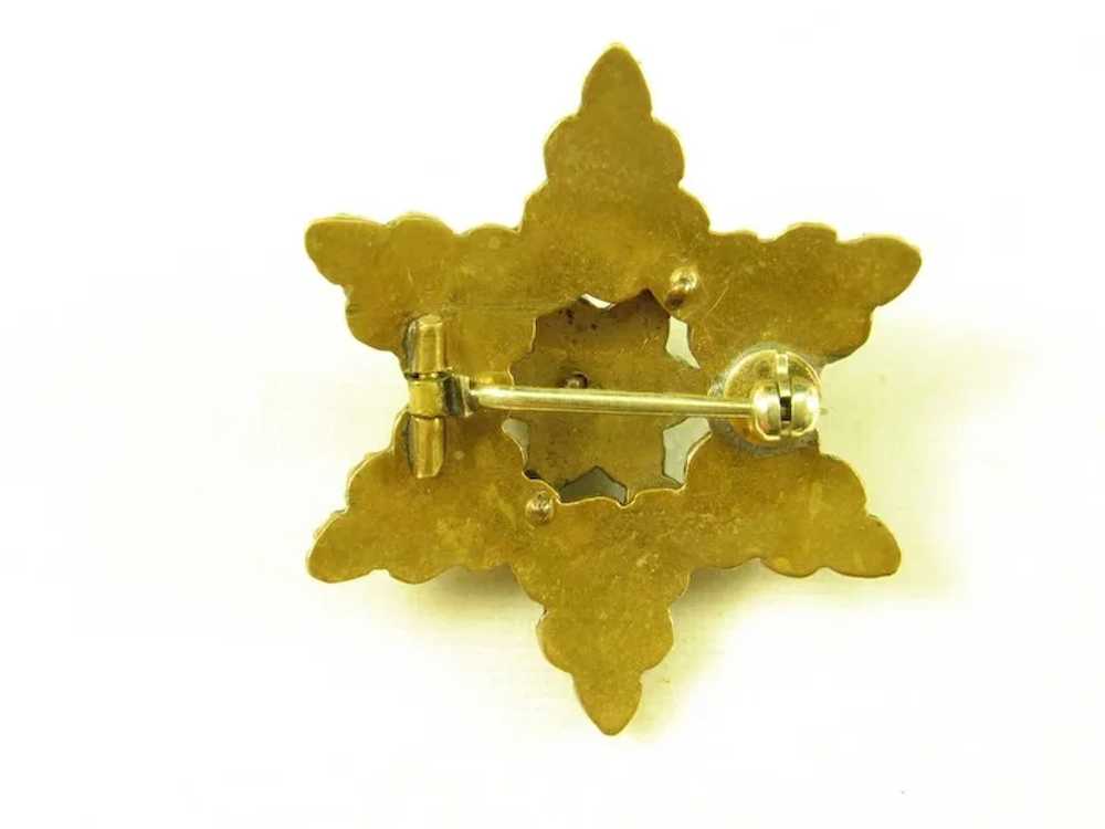 Victorian Bohemian Garnet Star Brooch - image 4