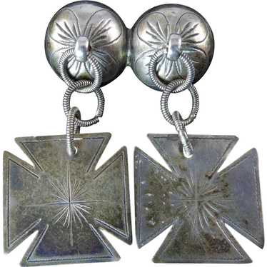 Marius Hammer Silver Brooch with Dangling Crosses