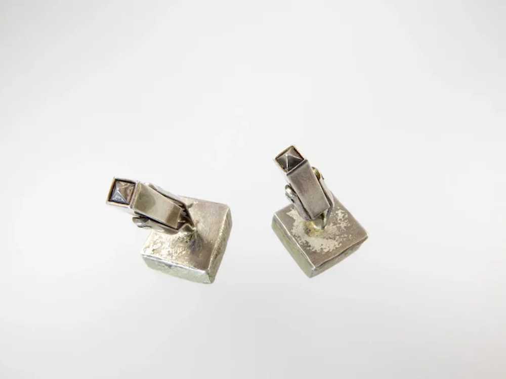 Vintage Pyrite and Silver Cufflinks - image 3