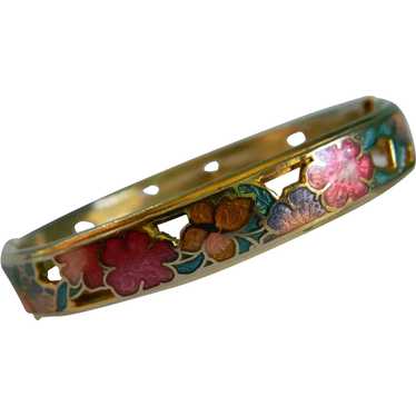 Cloisonne Hinged Bangle Bracelet