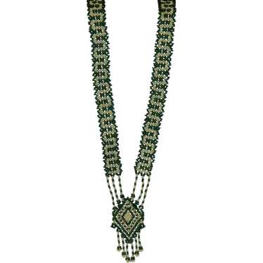 Art Deco Seed Bead Lariat Necklace Gorgeous!! "36" - image 1