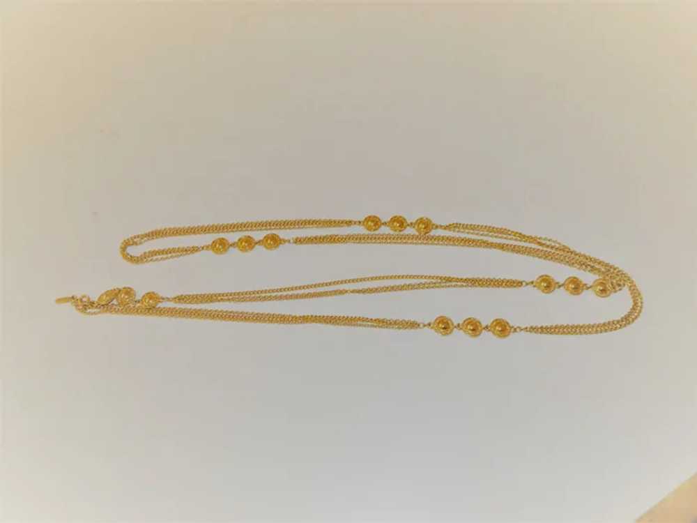 Monet Signed Festoon Style 46" Gold Tone Chain Ne… - image 2