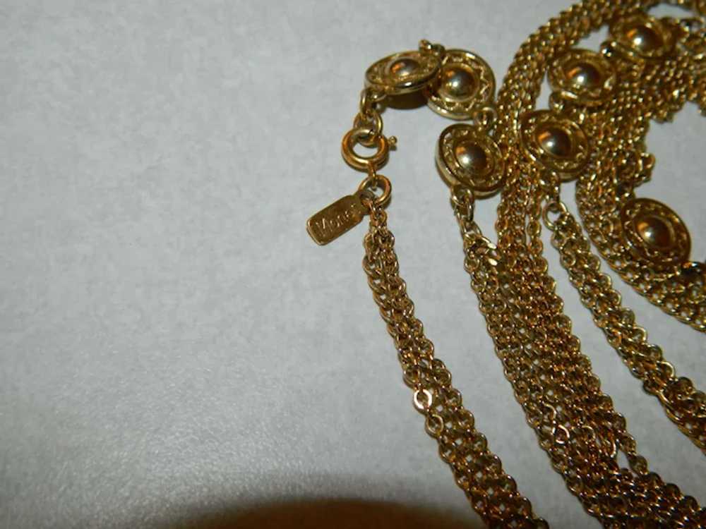 Monet Signed Festoon Style 46" Gold Tone Chain Ne… - image 6