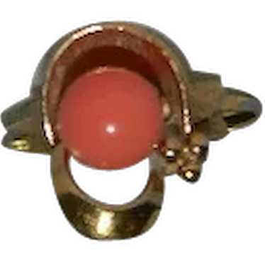 1975 Avon Spindrift Ring in Coral ~ Sz 7 - image 1