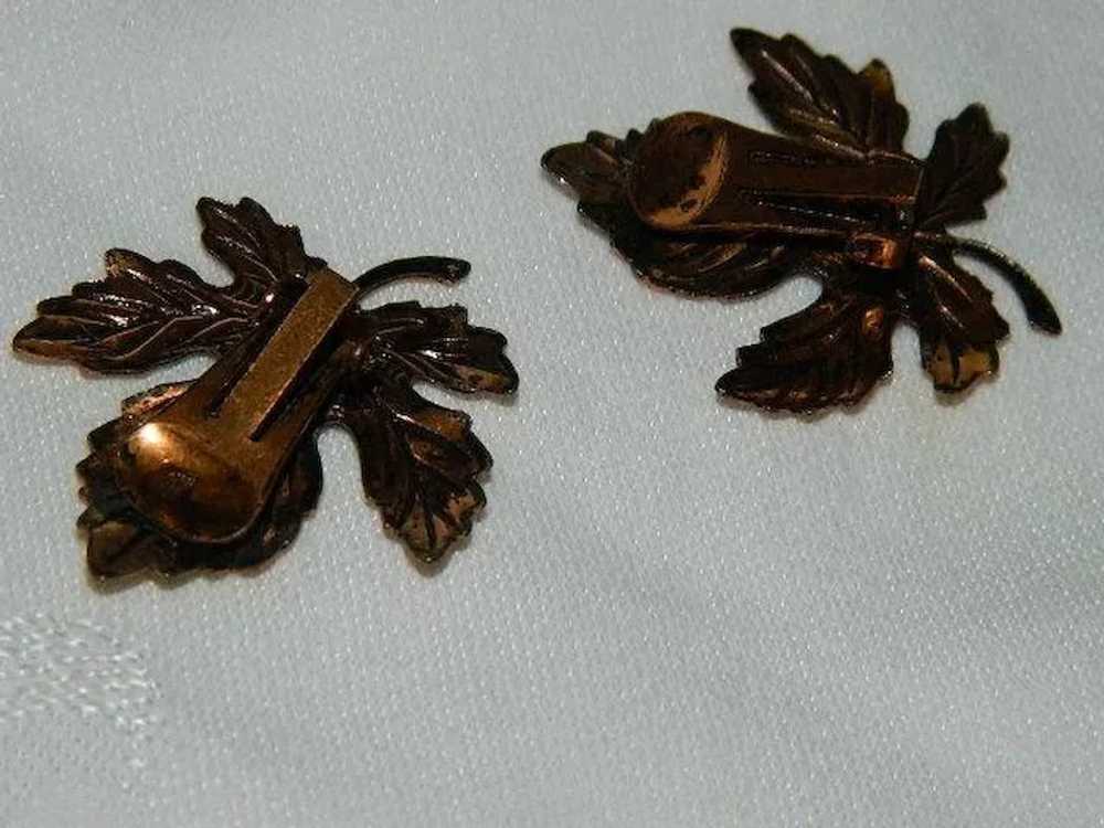 Copper Maple Leaf Earrings - image 4