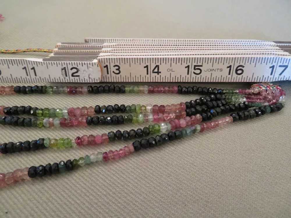 Faceted Multi-color TOURMALINE bead necklace.  48… - image 6