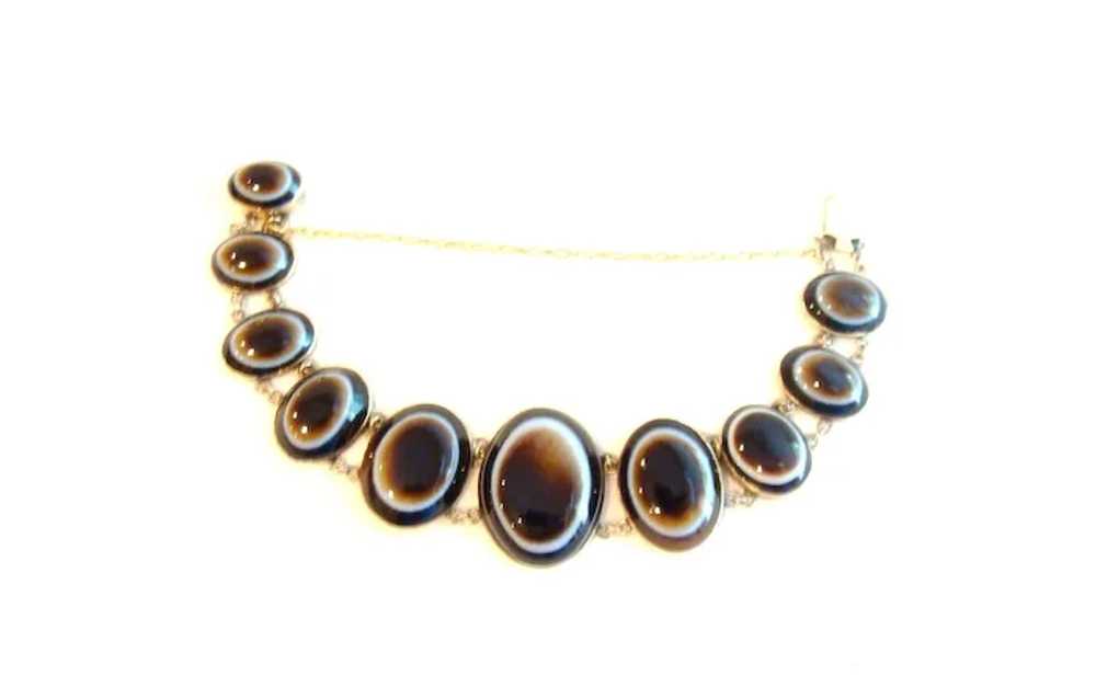 Vintage Gold Banded Agate Bracelet - image 4